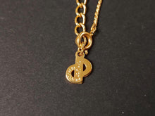 Load image into Gallery viewer, Christian Dior Heart Logo Rhinestone Chain Necklace Pendant Gold Plated 45cm
