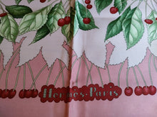 Load image into Gallery viewer, HERMES Paris Carre 90 Scarf Stole LES MERISES Cherry Birds Silk Pink Multicolor
