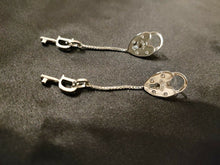 Load image into Gallery viewer, Christian Dior Heart Cadena Logo Key Dangle Pierce Earrings Silver Accessory
