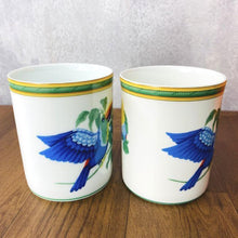 Load image into Gallery viewer, HERMES Paris Toucans Pattern Mug Cup 2 Pieces Porcelain White Multicolor w/Box
