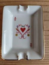 Load image into Gallery viewer, HERMES Heart A playing cards Miniash Tray Ashtray Pottery White Red 8 x 6 cm
