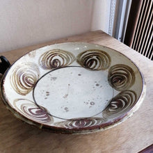 Load image into Gallery viewer, Edo Period Horse Eye Plate Seto Stone Mino Ware Platter Folk Art Pottery D34.5cm
