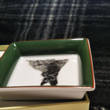 Load image into Gallery viewer, Hermes Paris Mini Trinket Case Porcelain Ashtray Scottish Terrier Green w/Box
