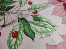 Load image into Gallery viewer, HERMES Paris Carre 90 Scarf Stole LES MERISES Cherry Birds Silk Pink Multicolor
