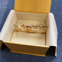 Load image into Gallery viewer, Fendi FF Bamboo Motif Hoop Earrings Pierce Gold Plated GP Charm Accessory w/Box
