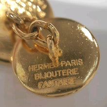 Load image into Gallery viewer, Hermes Paris Selle Serie Button Cuffs Cufflinks Gold Plate GP Men&#39;s Accessory
