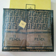 Load image into Gallery viewer, Fendi Vintage Zucca FF Bath Towel Cotton 100% Black Brown 2 Pieces 62 x 122 cm

