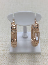 Load image into Gallery viewer, Fendi Auth. FF Logo Hoop Earrings Pierce Pink Gold GP Lever Back Accessory w/Box

