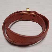 Load image into Gallery viewer, HERMES Paris Kelly Bag Clasp Bracelet Bangle Brown Leather Gold Tone Toggle 36cm
