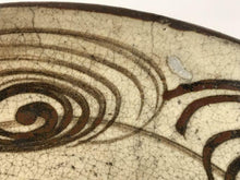 Load image into Gallery viewer, Japanese Antique Horse Eye Iron Painting Plate Folk Art Pottery D26.5 x H5cm
