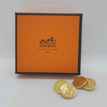 Load image into Gallery viewer, Hermes Paris Selle Serie Button Cuffs Cufflinks Gold Plate GP Men&#39;s Accessory

