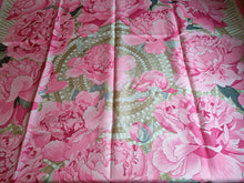 Load image into Gallery viewer, HERMES Les Pivoines Design Print Scarf Carre 90 Silk 100 Pink Retired

