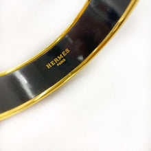 Load image into Gallery viewer, Hermes Paris Auth. Email Cloisonne Enamel Bangle Bracelet Stamp Pattern Red Gold
