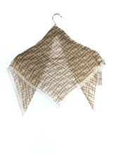 Load image into Gallery viewer, Fendi Authentic Zucca Logo Pattern Scarf Stole 100% Silk Beige Italy Made 65cm
