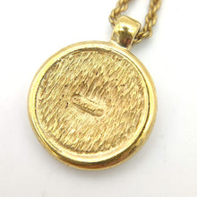 Load image into Gallery viewer, Christian Dior Vintage Circle Logo Plate Chain Necklace Pendant Gold Plated
