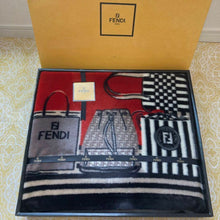 Load image into Gallery viewer, Fendi Zucca Blanket Throw Handbag Pattern 100% acrylic Black Size 100 x 140cm
