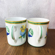 Load image into Gallery viewer, HERMES Paris Toucans Pattern Mug Cup 2 Pieces Porcelain White Multicolor w/Box
