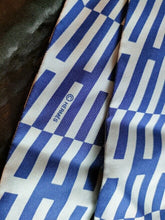 Load image into Gallery viewer, HERMES Paris Op&#39;H Twilly Scarf Silk 100% Blue White w/Box
