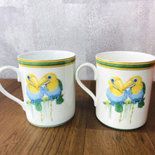Load image into Gallery viewer, HERMES Paris Toucans Pattern Mug Cup 2 Pieces Porcelain White Multicolor w/Box
