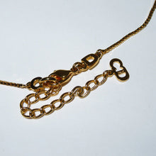 Load image into Gallery viewer, Christian Dior Circle Green Star Logo Chain Necklace Pendant Gold Plated 43Ovecm
