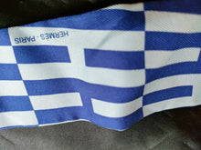 Load image into Gallery viewer, HERMES Paris Op&#39;H Twilly Scarf Silk 100% Blue White w/Box
