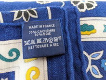 Load image into Gallery viewer, HERMES Carre 140 Cashmere Silk Stole Shawl Peuple Du Vent Blue Multicolor
