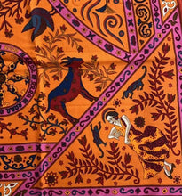 Load image into Gallery viewer, HERMES Carre 140 Cashmere Silk Stole Shawl Peuple Du Vent Orange Multicolor

