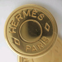 Load image into Gallery viewer, Hermes Paris Selle Serie Button Cuffs Cufflinks Gold Plate GP Men&#39;s Accessory
