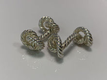 Load image into Gallery viewer, Hermes Paris Rope Twist Motif Cuffs Cufflinks Silver Tone Men&#39;s Accessory No Box
