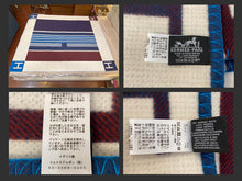 Load image into Gallery viewer, HERMES Paris Avalon Vibration Blanket Throw Wool Cashmere Ecru Indigo 140x175cm

