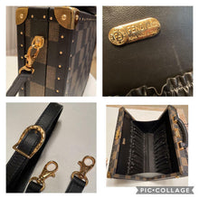 Load image into Gallery viewer, Fendi Vintage Pecan Pattern 2 Way Trunk Case Shoulder Bag Brief Brown Leather
