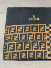 Load image into Gallery viewer, Fendi Auth. Zucca Geometric Pattern Blanket Throw Brown Black 100% Cotton w/Box
