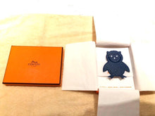 Load image into Gallery viewer, Hermes Paris Authentic Pikabook Blue Leather Owl Shaped Bookmark Accessory w/Box
