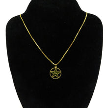 Load image into Gallery viewer, Christian Dior Circle Green Star Logo Chain Necklace Pendant Gold Plated 43Ovecm
