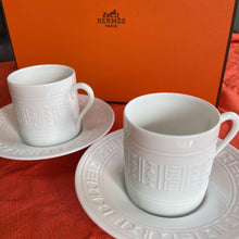 Load image into Gallery viewer, Hermes Egée Demitasse Coffee Cup &amp; Saucer 2 Sets Tableware Dinnerware w/Box
