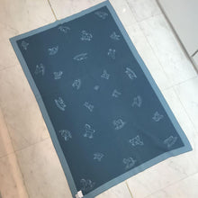 Load image into Gallery viewer, HERMES Paris Wooden Horse Baby Blanket Throw Cashmere 100% Light Blue 104x65.5cm
