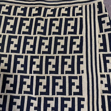 Load image into Gallery viewer, Fendi Zucca Logo Wrap Around Skirt Beige Black Cotton Rayon Knitted Size 40

