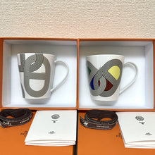 Load image into Gallery viewer, Hermes Paris Rallye 24 Pair Mug Cup Porcelain Multicolor Tableware 240ml w/Box
