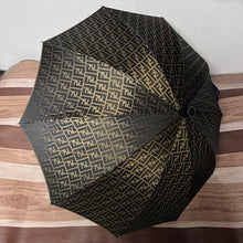 Load image into Gallery viewer, Fendi Authentic Zucca Logo Monogram Long Umbrella Brown Polyester Italy Vintage
