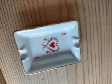 Load image into Gallery viewer, HERMES Heart A playing cards Miniash Tray Ashtray Pottery White Red 8 x 6 cm
