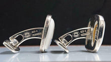 Load image into Gallery viewer, Georg Jensen &amp; Copenhagen Cufflinks Square Crown Pottery Silver 925 Denmark
