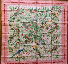 Load image into Gallery viewer, HERMES Paris Carre 90 Scarf Stole LES MERISES Cherry Birds Silk Pink Multicolor
