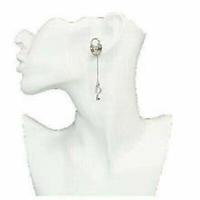 Load image into Gallery viewer, Christian Dior Heart Cadena Logo Key Dangle Pierce Earrings Silver Accessory
