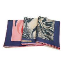 Load image into Gallery viewer, HERMES Double Face Scarf Carre 90 TIGER ROYAL Silk 100% Stole Rose Blue Border
