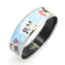 Load image into Gallery viewer, Hermes Paris Email Cloisonne Enamel Bangle Bracelet Stamp Light Blue Silver Box
