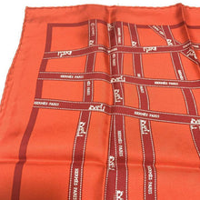 Load image into Gallery viewer, HERMES Paris Carre 45 Handkerchief Mini Scarf Silk 100% Bolduc Ribbon Orange Red
