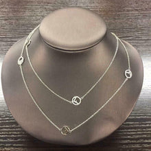 Load image into Gallery viewer, FENDI Authentic LONG NECKLACE F LOGO CIRCLE Charm RHINESTONE Made in Italy w/Box
