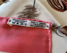 Load image into Gallery viewer, Hermes Paris Carre 90 Silk 100% Scarf Stole Feather Plumes Pink Border Accessory
