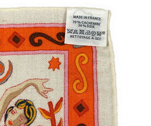Load image into Gallery viewer, HERMES Paris Carre 140 Cashmere Silk Stole Shawl Peuple Du Vent Orange Multi
