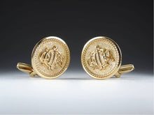 Load image into Gallery viewer, Christian Dior Vintage Circle Logo Cufflinks Set Gold Plated GP Men&#39;s Accessory
